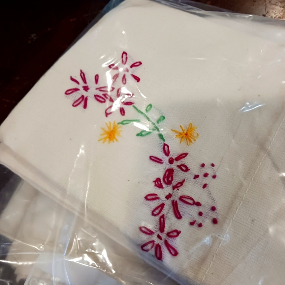 Cross stitched pillow cases